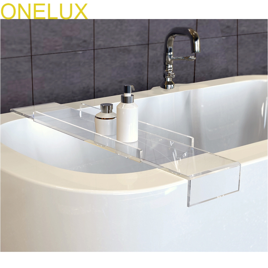 2pcs lot durable thick clear acrylic bathtub tray caddylucite storage bath
