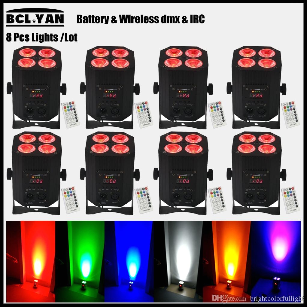 2018 dj lighting 8 pack dmx wireless battery powered led par light uplights rgbwa uv 6 in 1 quad color wash dj from brightcolorfullight 931 54 dhgate