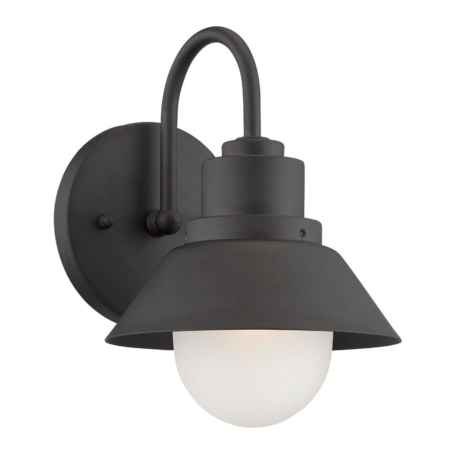shop acclaim lighting fripp 9 in h matte black outdoor wall light at lowes com