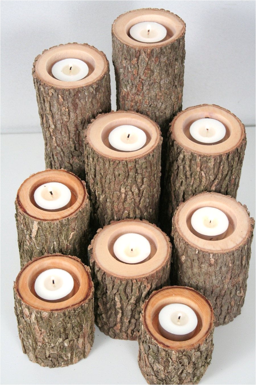 tree branch candle holders i rustic wood candle holders tree slice wooden candle holders 45 50 via etsy