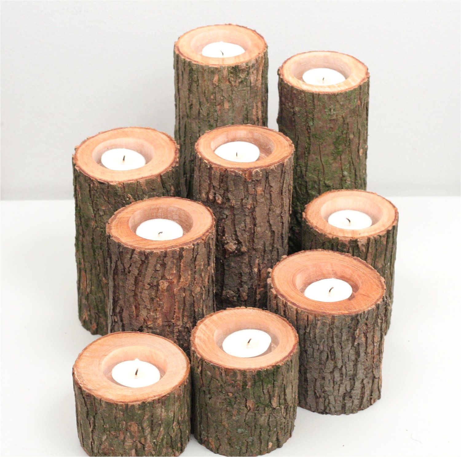 tree branch candle holders i rustic wood candle holders tree slice wooden candle