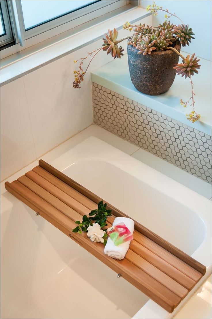 cedar bath caddy