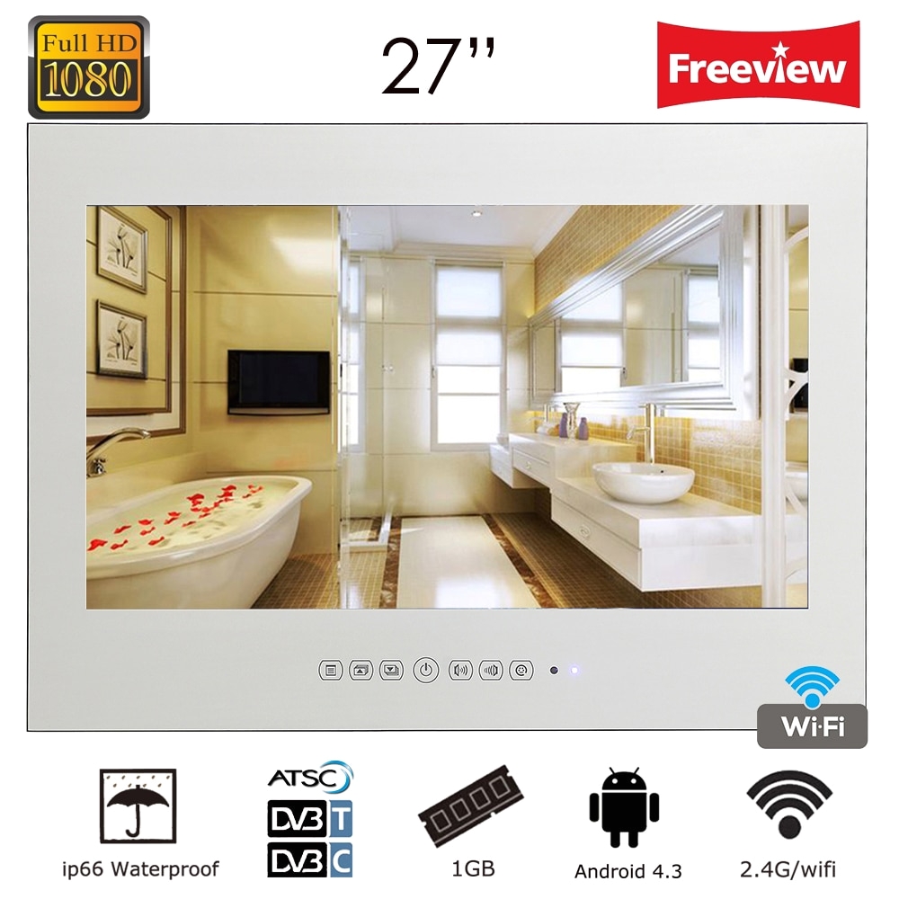 aliexpress com buy souria 27 frameless smart hd bathtub shower monitor tv magic mirror vanishing waterproof wifi bathroom led tv from reliable smart led