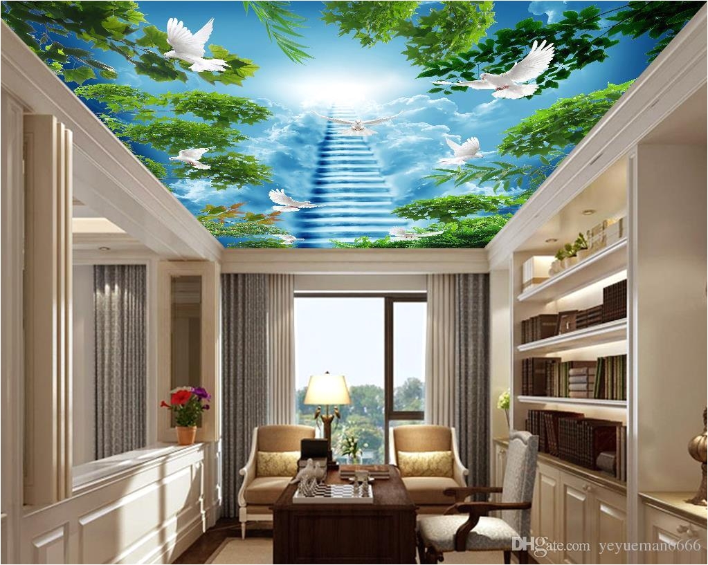 custom 3d wallpaper 3 d Ceiling living room bedroom wallpaper Big tree flying pigeon 3d ceiling