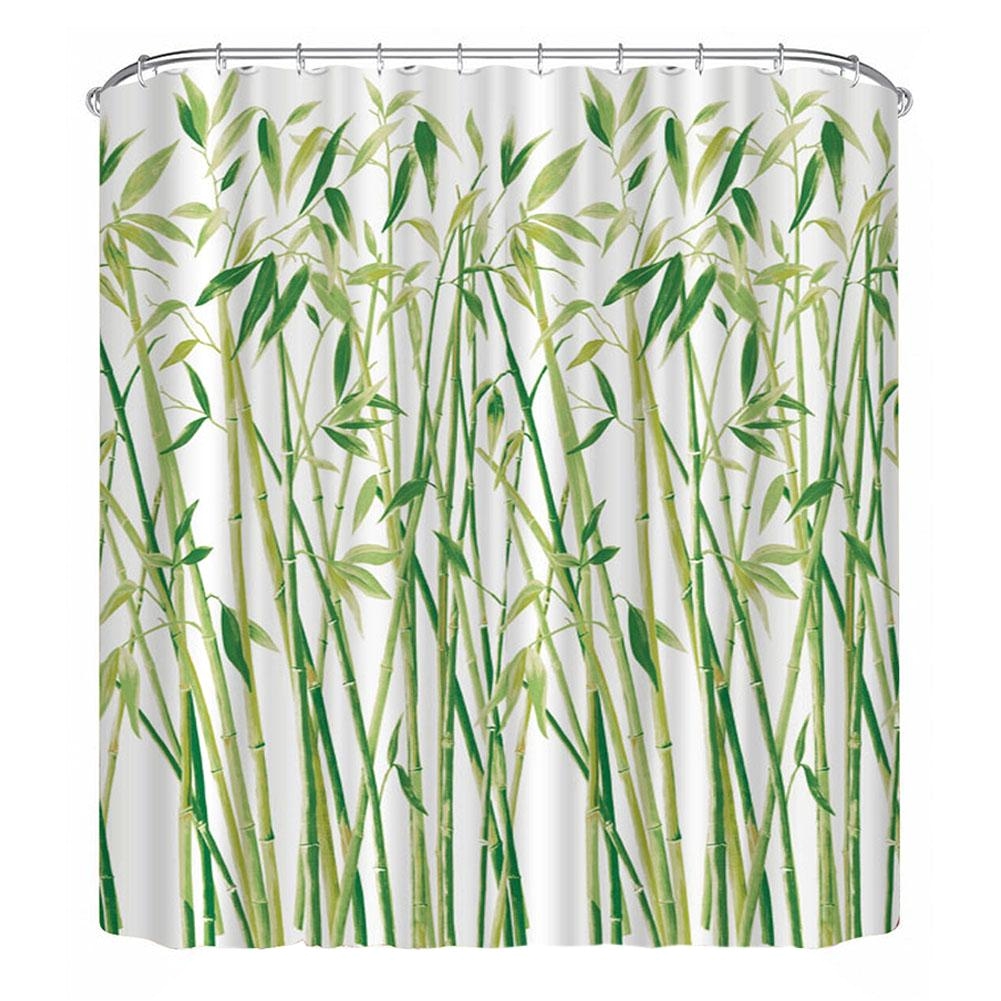 2018 Waterproof Shower Curtain 3D Green Bamboo Decorations Printed Bathroom Curtains Polyester Shutter For Bathroom From China smoke $21 03