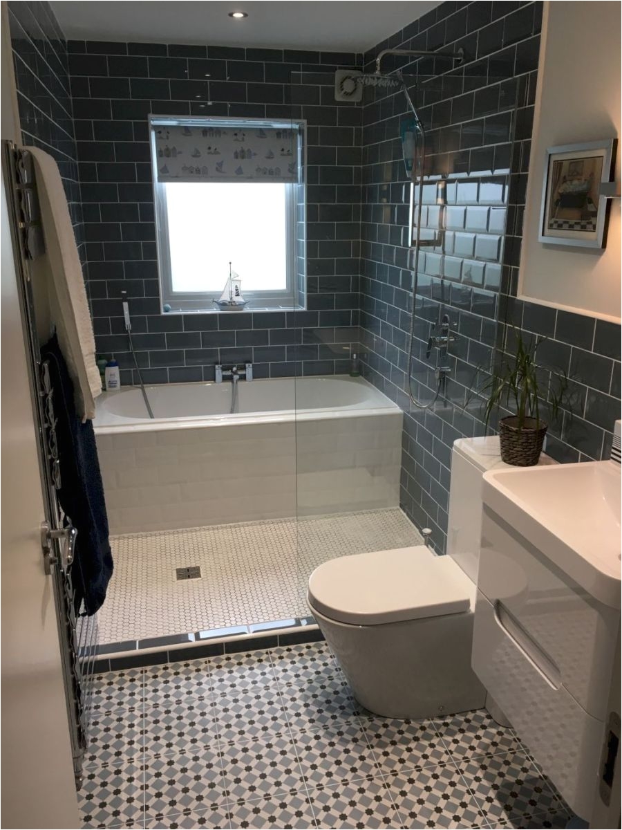 Shower and separate tub but not as big
