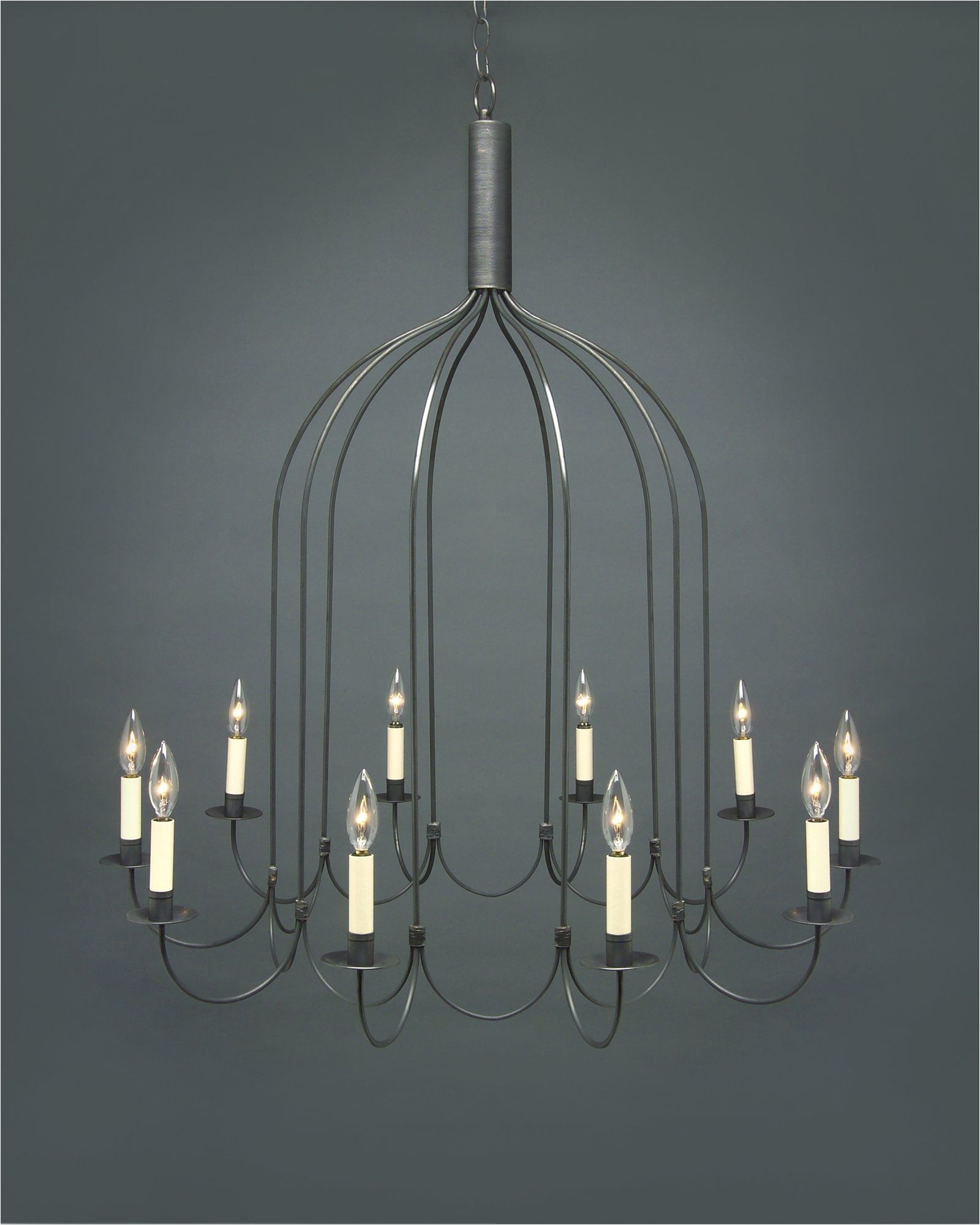 Sockets J Arms Hanging 10 Light Candle Style Chandelier