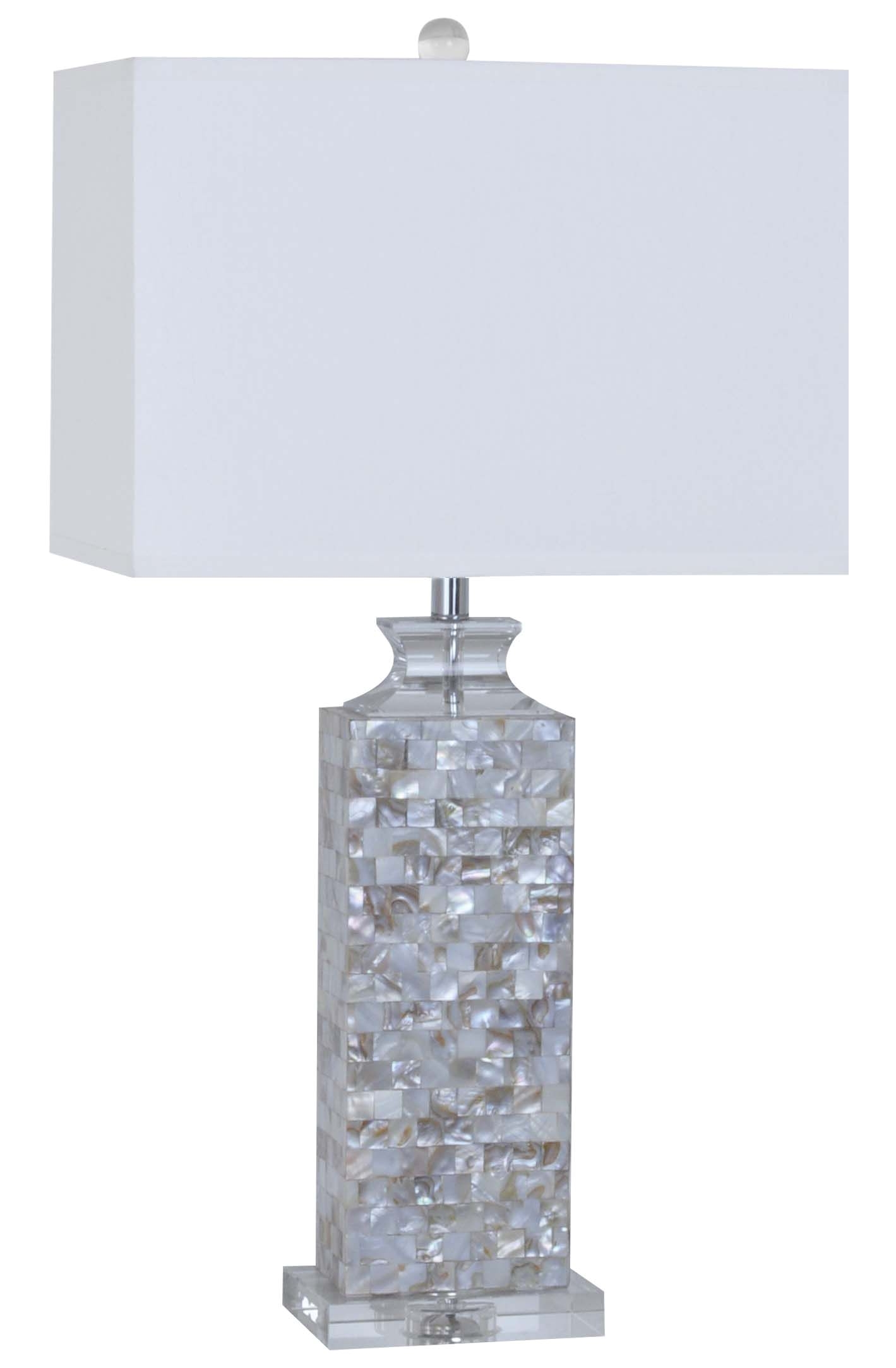 Crystal Table Lamps for Living Room A Pattern Of Pretty Mosiac Tiles Graces the Base Of This Lamp