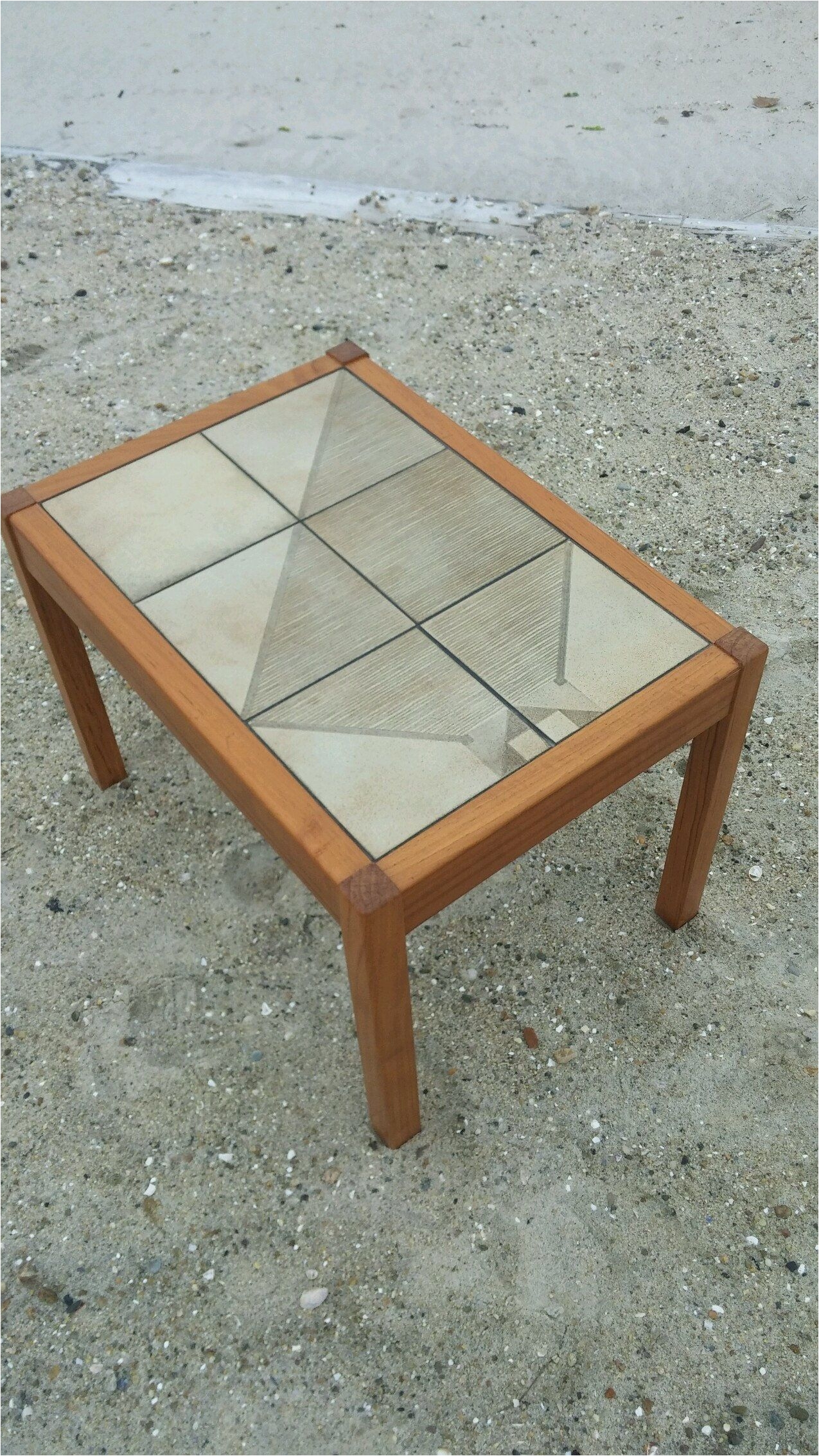 Vintage Mid Century Modern Danish Gangso Mobler Teak Tile Top Side Table Gangs¸ M¸bler A