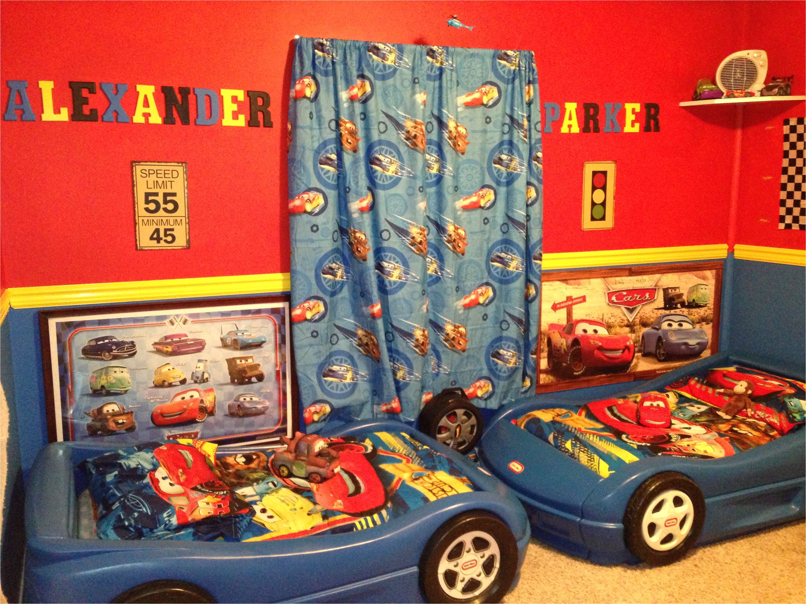 Little boys Disney Cars room A little over the top but my boys would be ALL over this