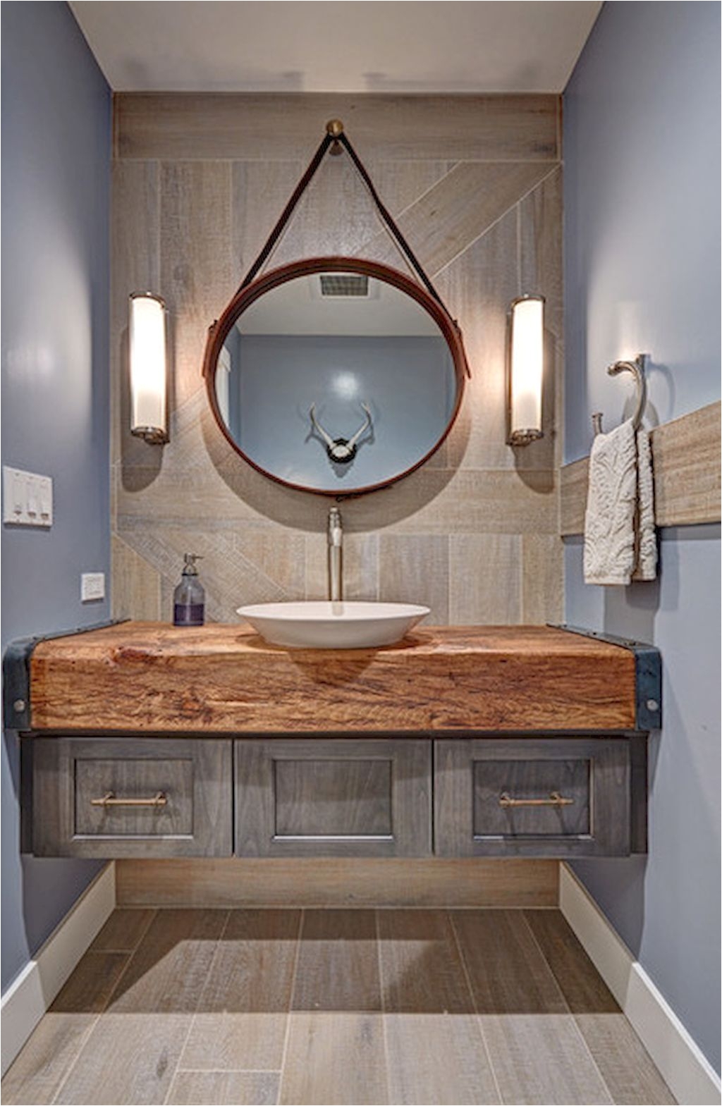 60 cool rustic powder room design ideas 34 Industrial Bathroom Mirrors Eclectic Bathroom