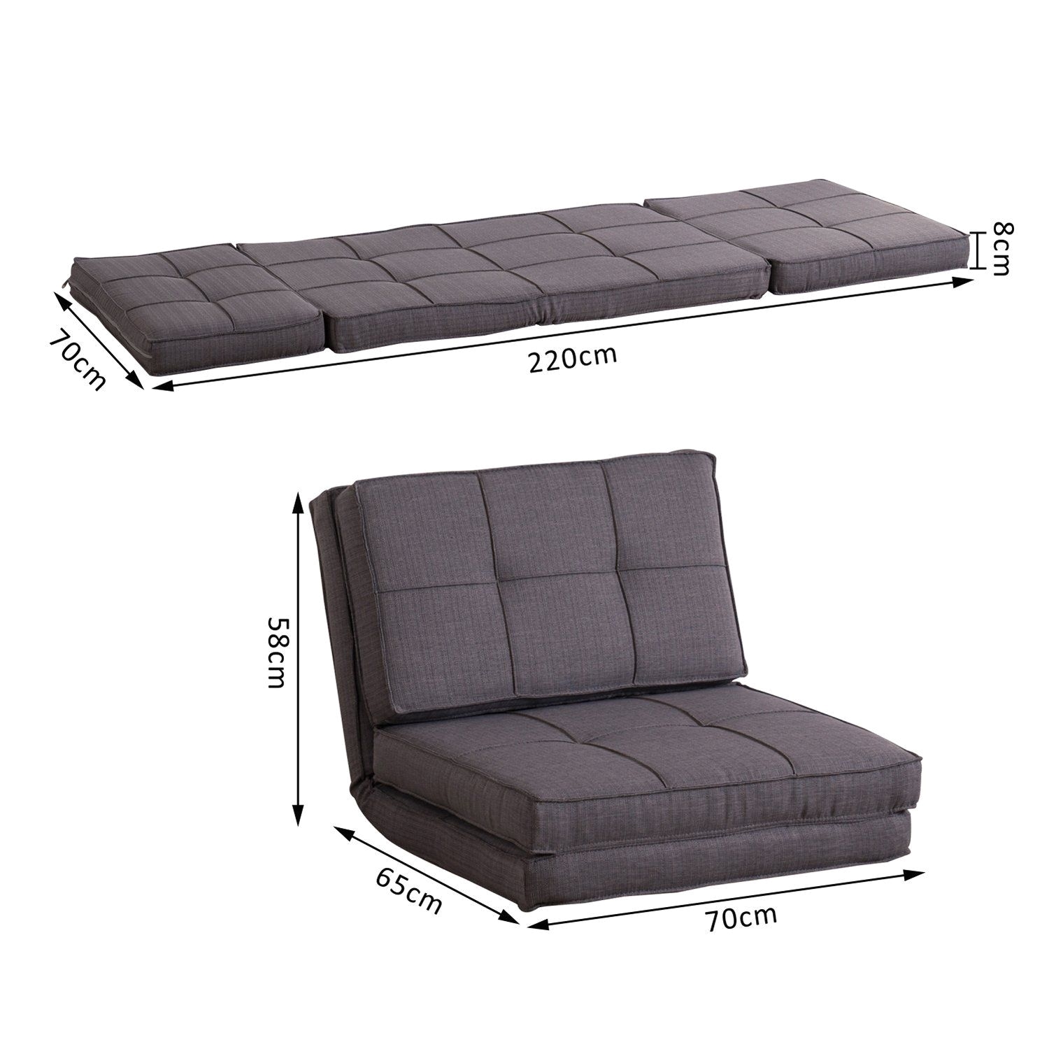 Folding Bed Chair Hom Single sofa Bed Fold Out Guest Chair Foldable Futon Sleeper