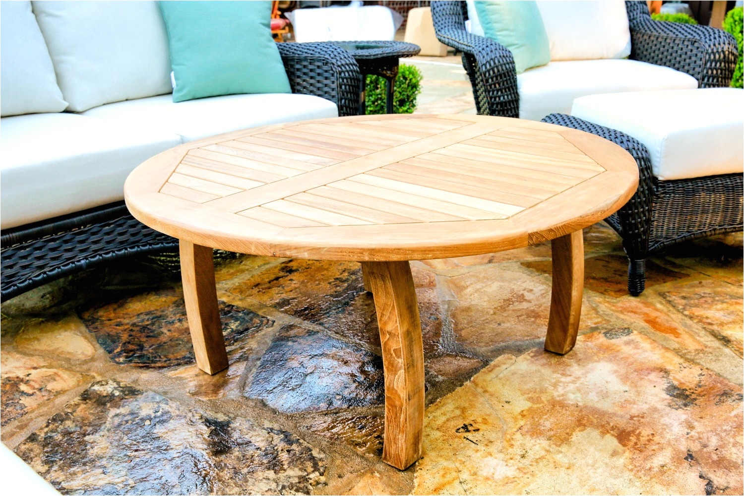 wood and gold coffee table