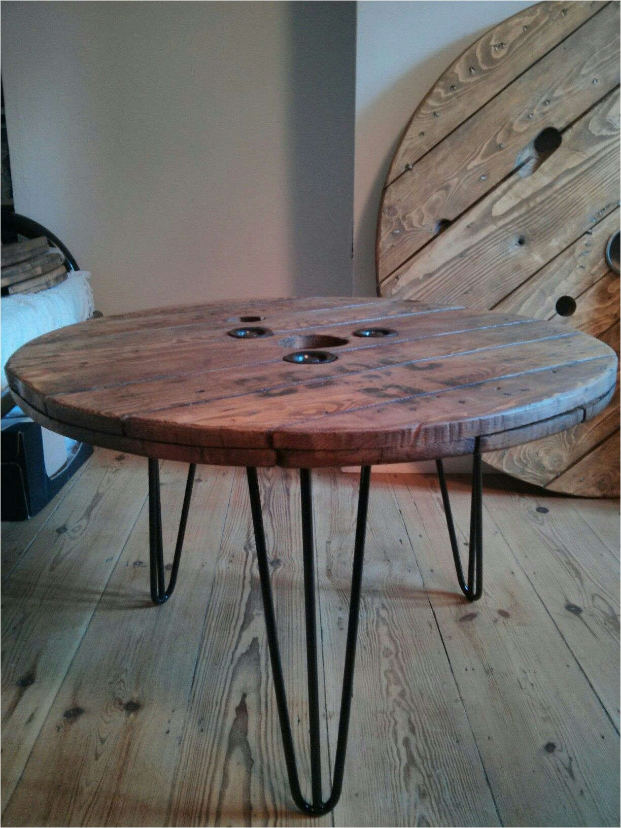 Upcycled electric cable reel now coffee table with hairpin legs More for sale available now and ing soon Search for upcycled cable reel in Cheltenham