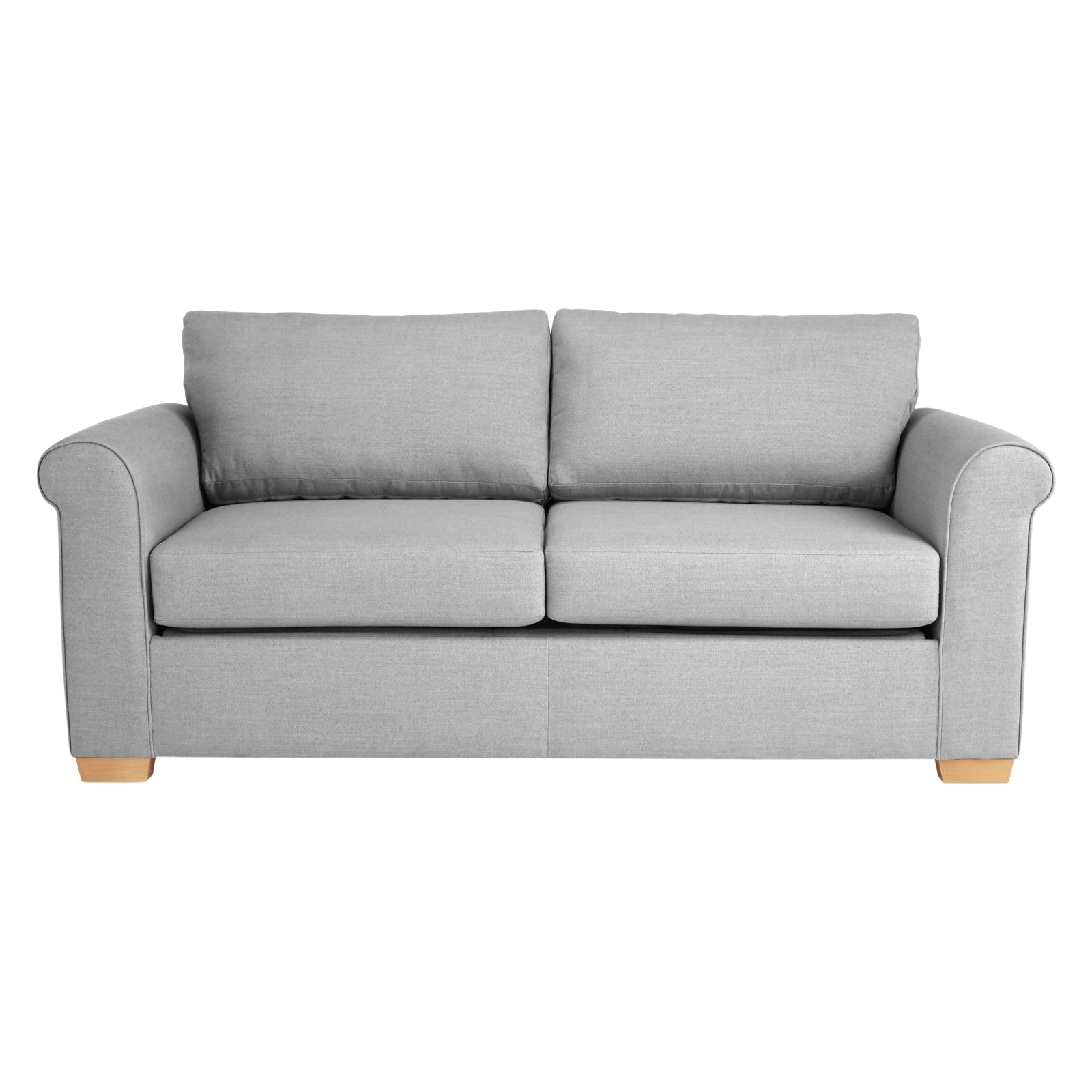The Malone sofa bed range is a contemporary twist on a traditional scroll armed model