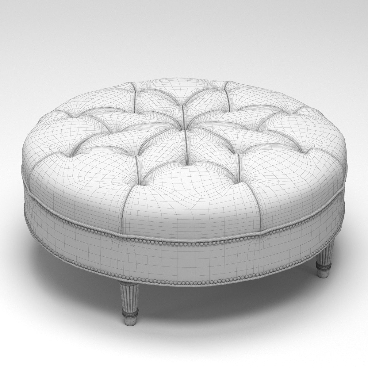 vintage large round ottoman 3d model max obj mtl fbx 5