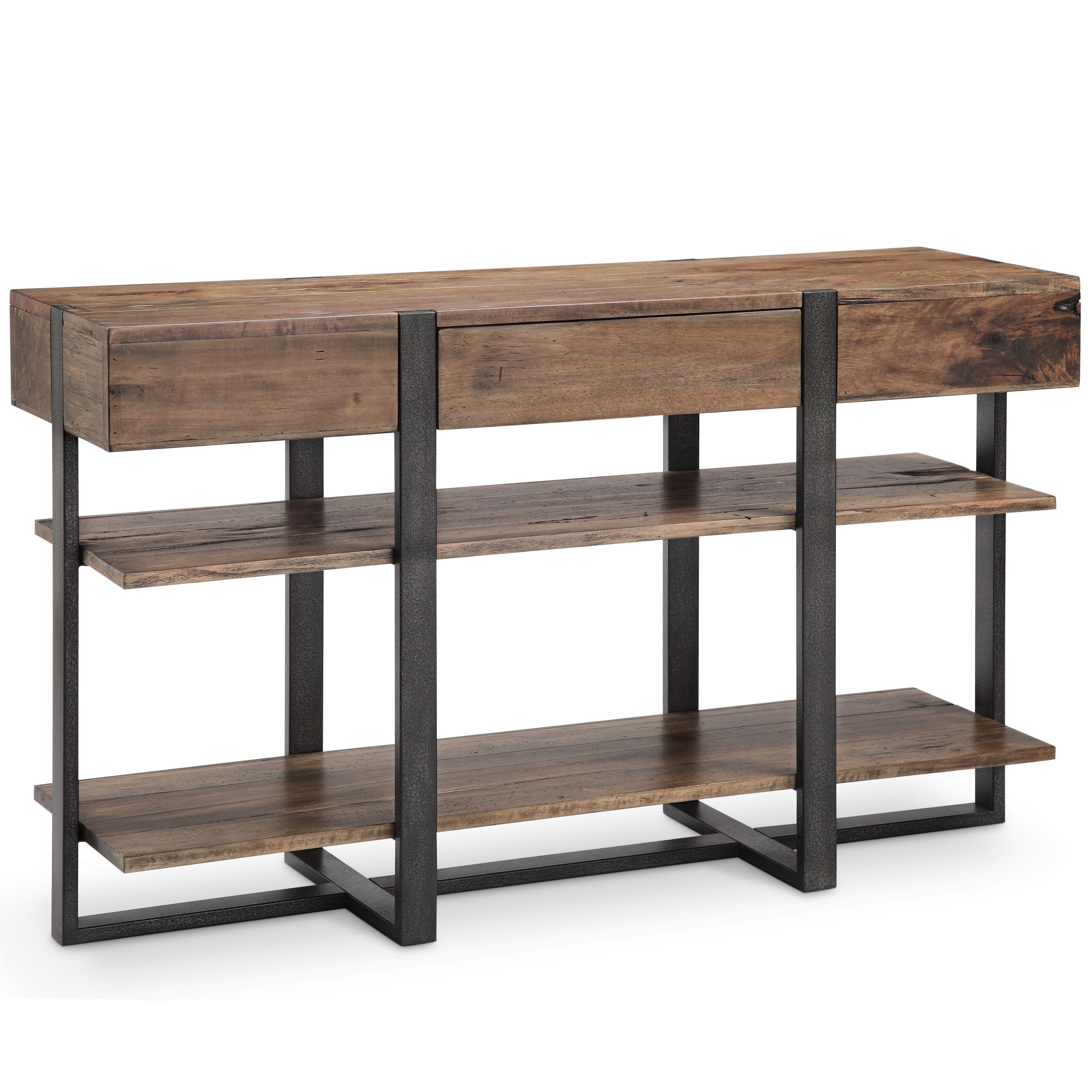 Magnussen Home Furnishings Prescott Rustic Honey Reclaimed Wood Console Table