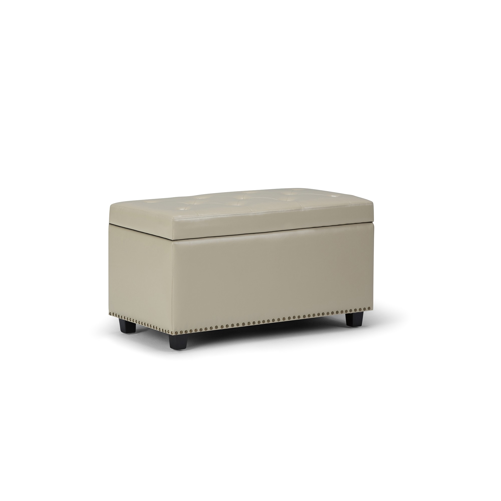 Ottoman Storage Bench Hannah Storage Ottoman Bench Satin Cream Ivory Simpli Home