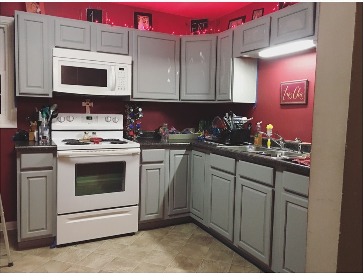 Red and Grey Kitchen Cabinets Gray Kitchen Cabinets with Red Walls