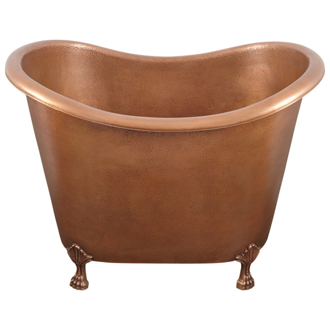 48 abbey hammered copper double slipper soaking tub on claw feet