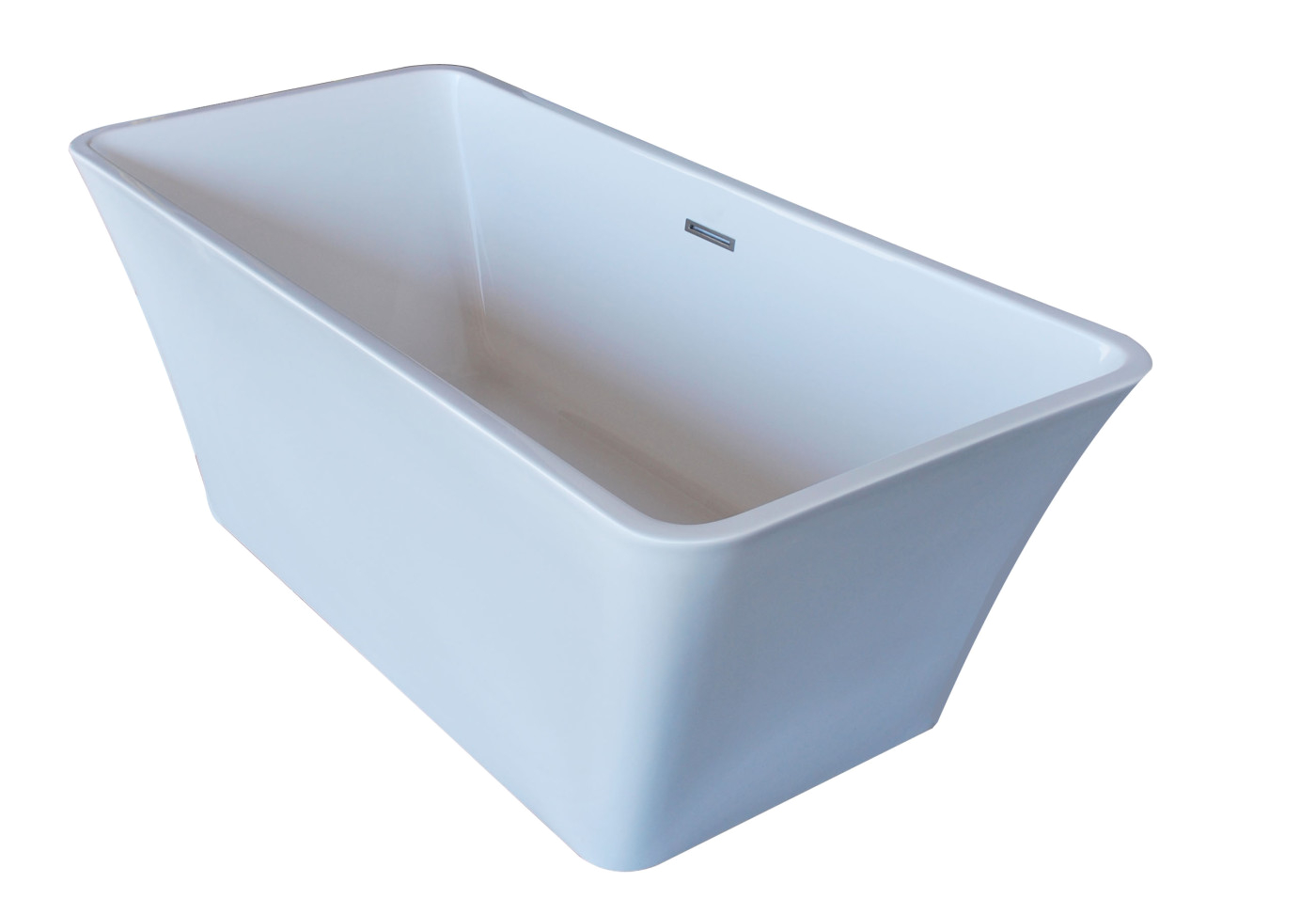 arden 5 5 ft acrylic center drain freestanding bathtub in glossy white