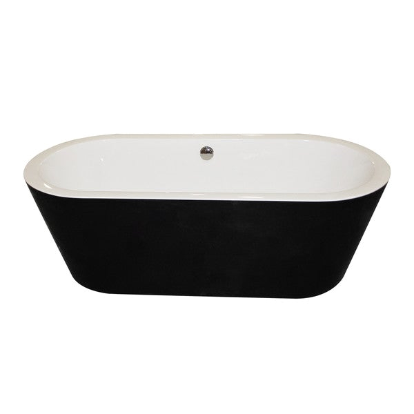 5 Foot Center Drain Bathtub Shop Anzzi Dualita 5 6 Foot Glossy Black Acrylic Center