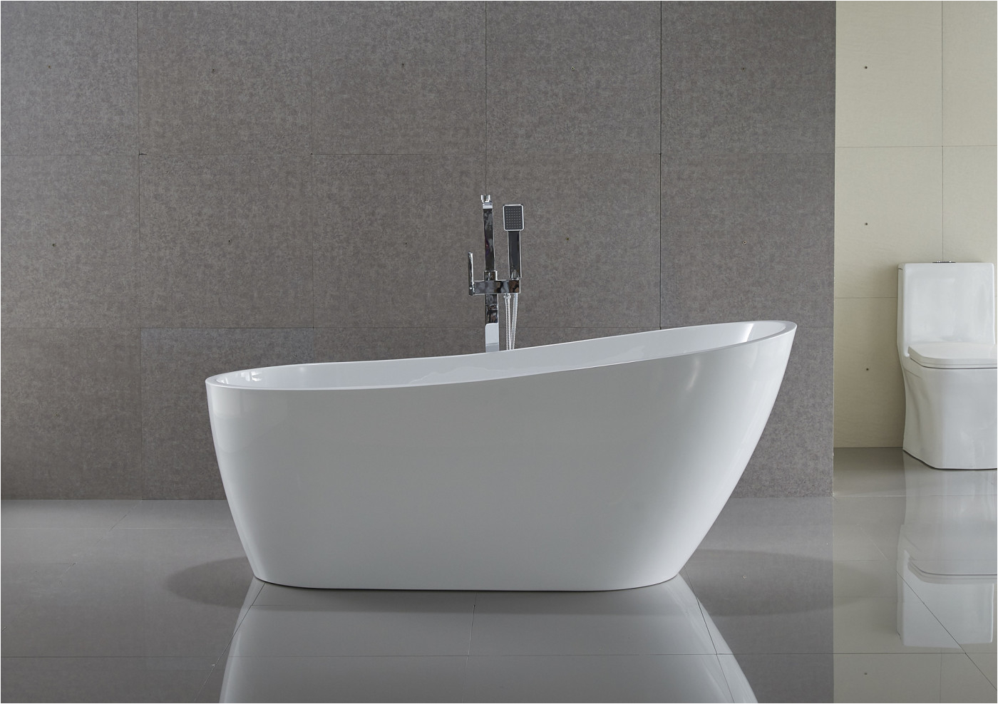 trend series 5 58 ft freestanding bathtub in white