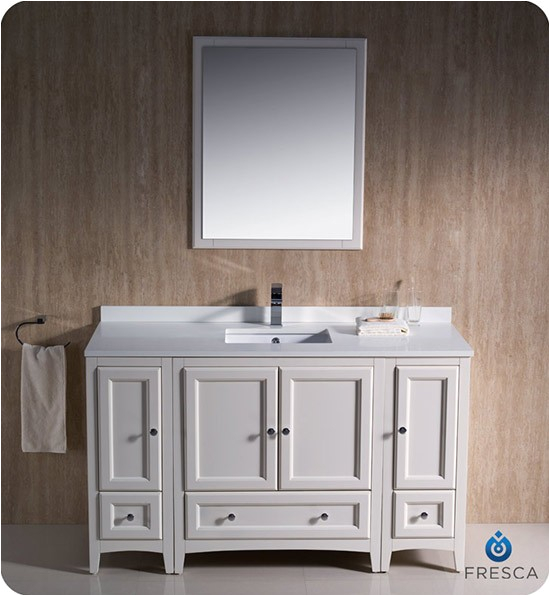 fresca bath fvn20 aw 54 inch antique white undermount sink bathroom vanity