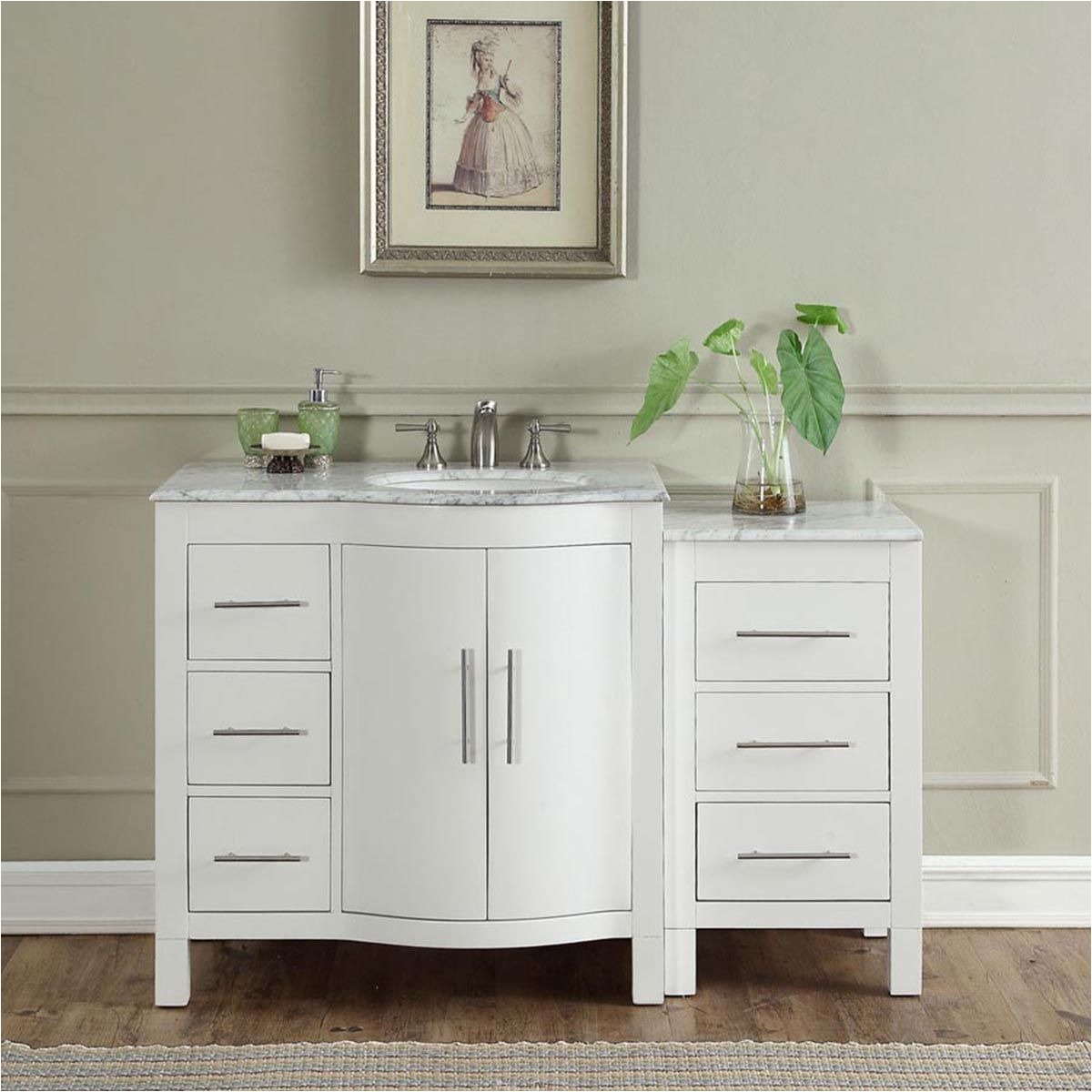 54 modern single bathroom vanity espresso with round sink