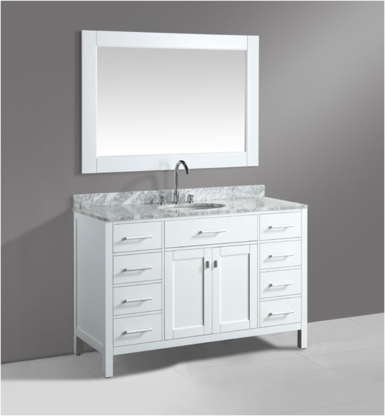 design element london dec076 54 w 54 inch white single modern bathroom vanity set