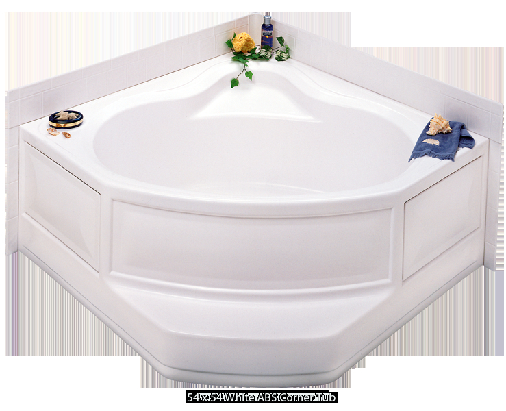 better bath white abs corner tub right hand drain 54 x 54