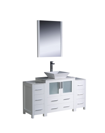 54 inch vessel sink bathroom vanity in white UVFVN WHVSL54