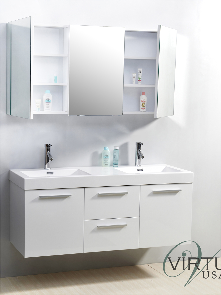 54 midori double sink vanity white
