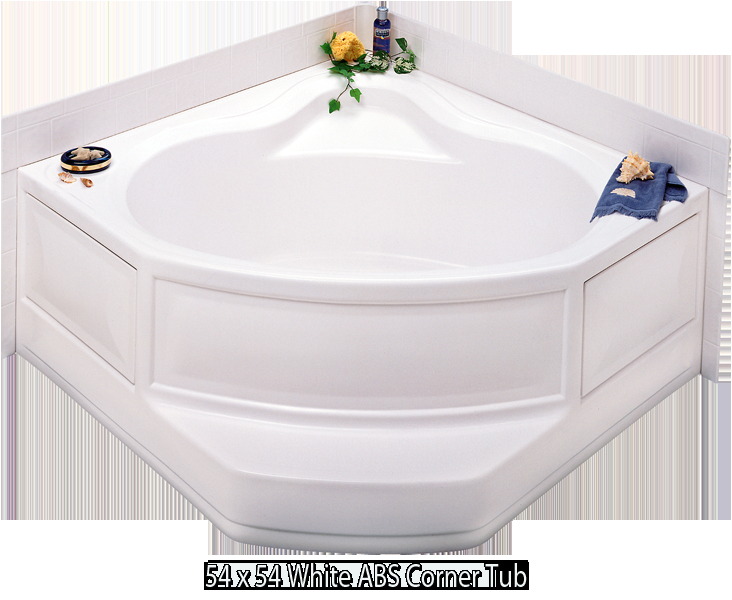 better bath white abs corner tub center drain 54 x 54