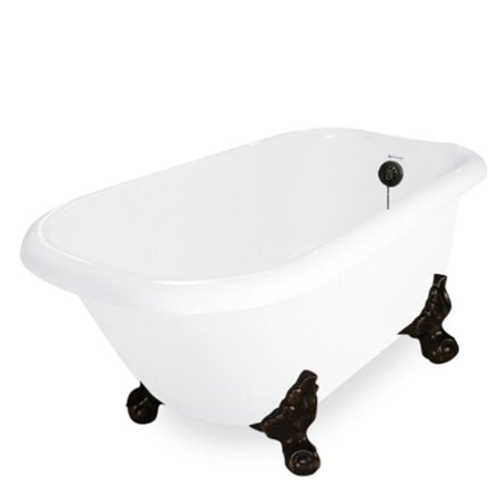 54 Inch Metal Bathtub Jester 54 In White Acrastone Tub & Drain Old World