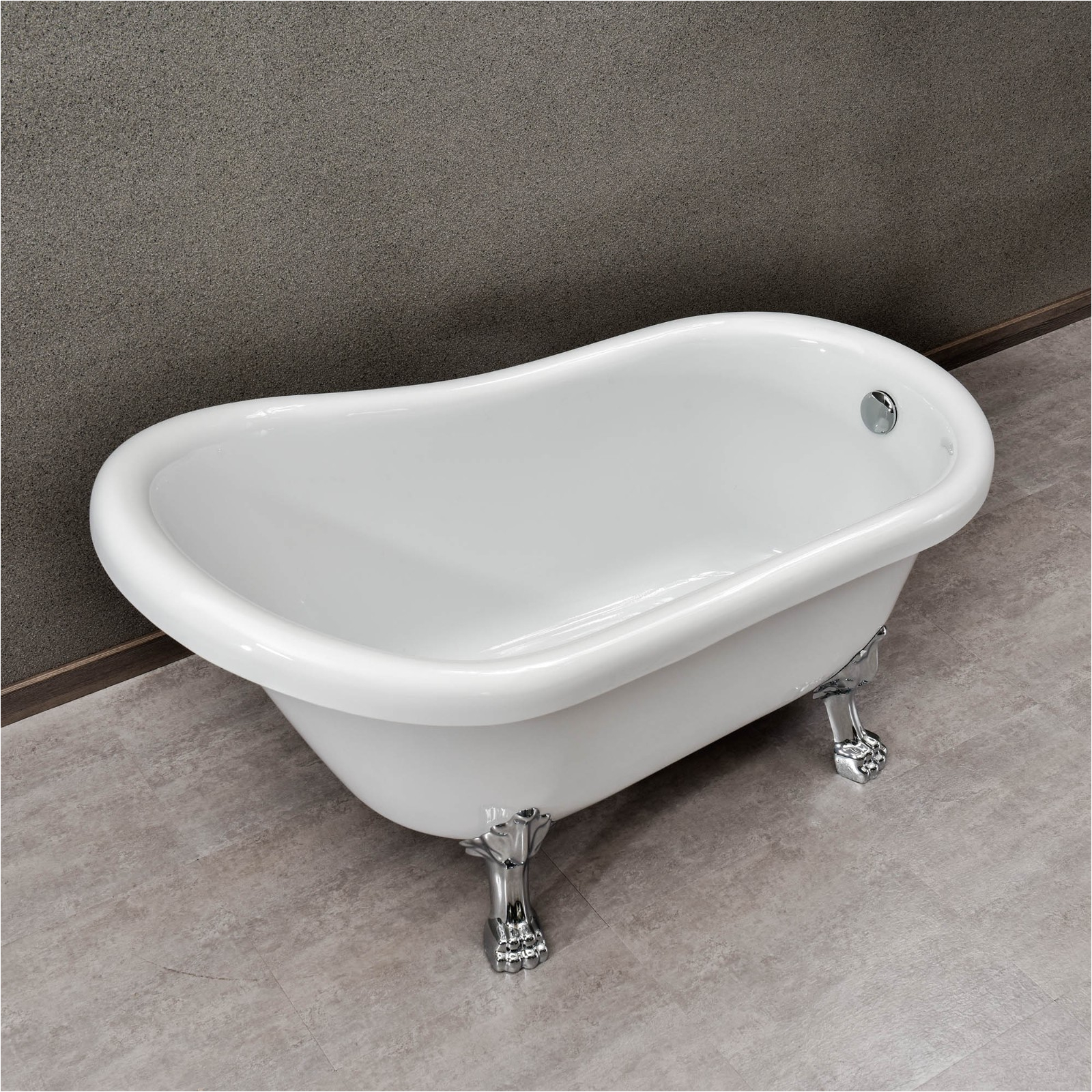 54 Inch Metal Bathtub Woodbridge 54" Slipper Clawfoot Bathtub with solid Brass