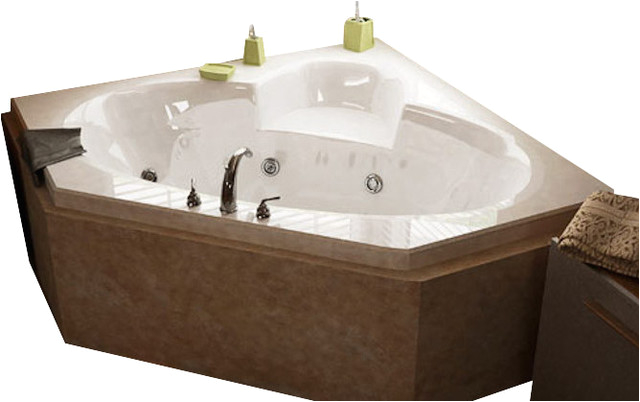 atlantis tubs 6060swl sublime 60x60x23 inch corner whirlpool jetted bathtub traditional bathtubs
