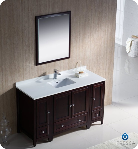 fresca bath fvn20 mh 54 inch mahogany integrated sink bathroom vanity SID=U