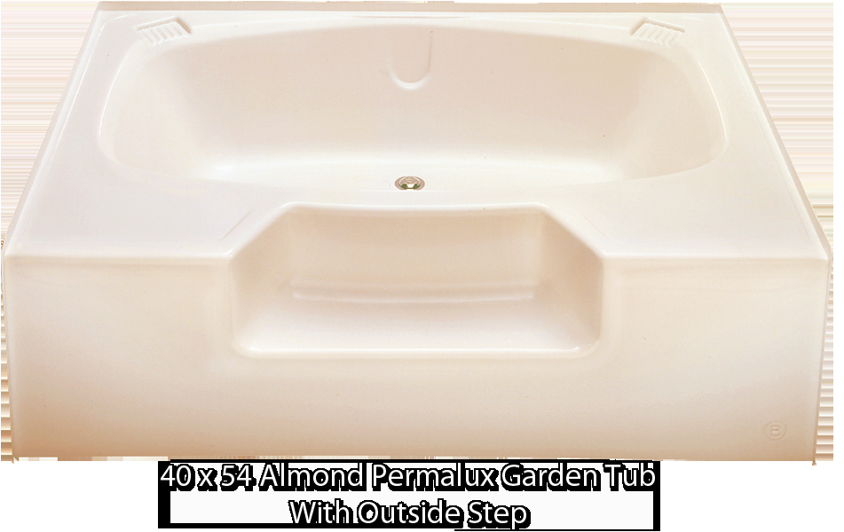 better bath almond permalux garden tub outside step 40 x 54