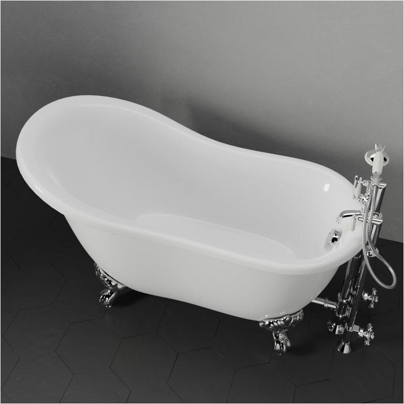 55 amherst acrylic slipper tub with feet