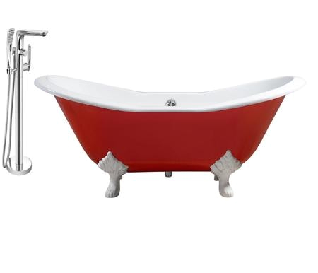 55 Clawfoot Tub Streamline Rh5160wh Ch 120 72" Oval Shaped soaking