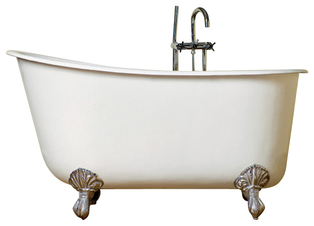 Cambridge 54 Cast Iron Swedish Tub No Faucet Drillings Brushed Nickel Feet victorian bathtubs