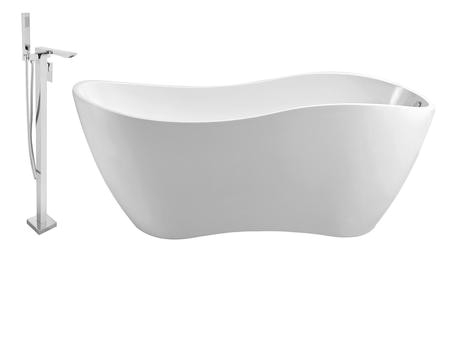 streamline nh741 140 63 oval shaped soaking freestanding tub with 58 gallon