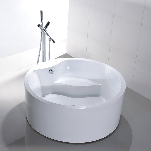 59 Inch Freestanding Bathtub Shop Freestanding 59 Inch Round White Acrylic Bathtub