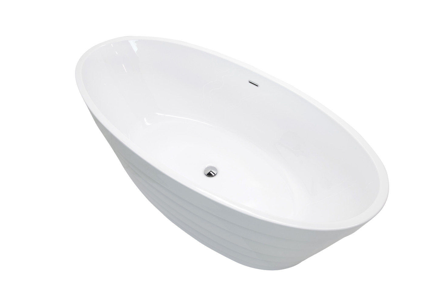 nimbus 5 6 ft acrylic center drain freestanding bathtub in glossy white