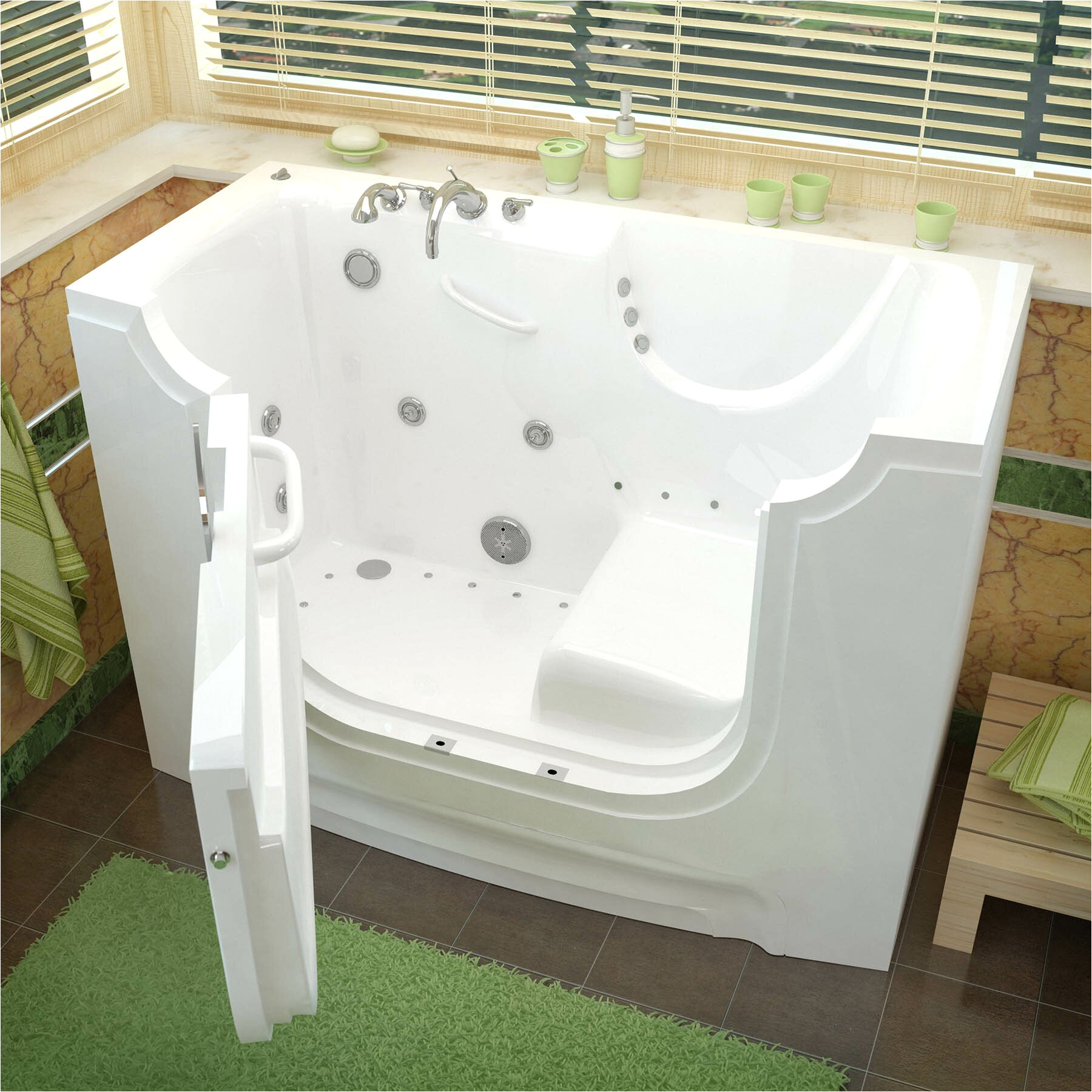 Therapeutic Tubs HandiTub 60 x 30 Whirlpool and Air Jetted Wheelchair Accessible Bathtub MTB1061