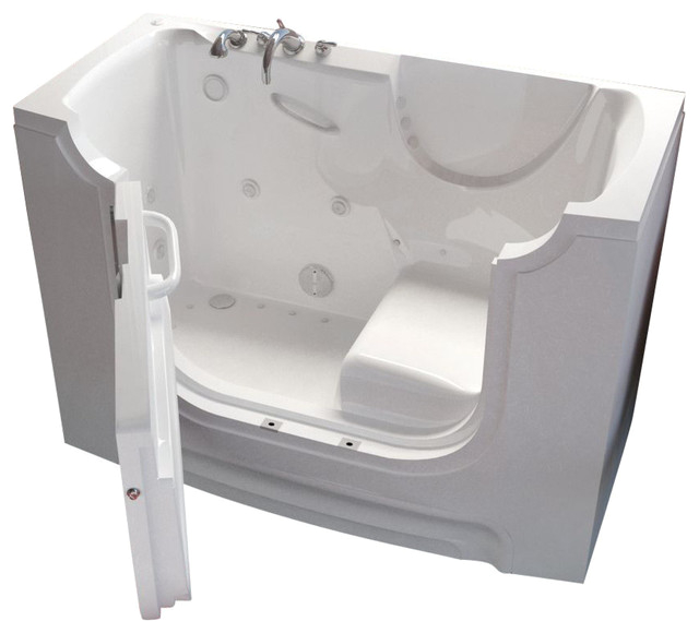 Meditub 30x60 Whirlpool and Air Jetted Wheelchair Accessible Bathtub traditional bathtubs