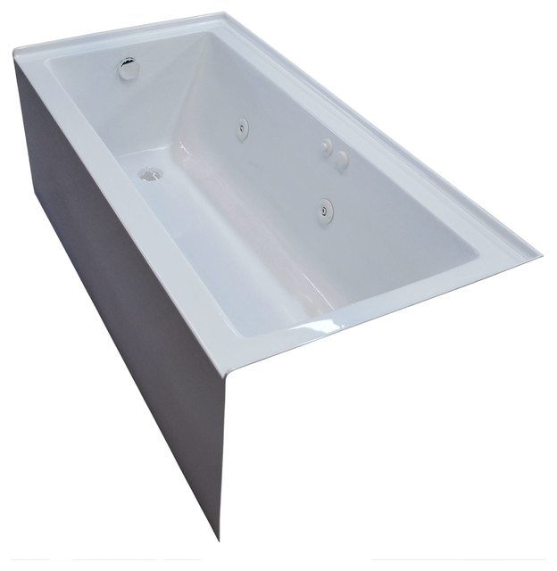 Pontormo 30 x 60 Front Skirted Whirlpool Drop In Bathtub with Left Drain contemporary bathtubs