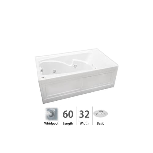 60 X 32 Whirlpool Bathtub Cetra 60" X 32" Whirlpool Bathtub Color White Hottubsme