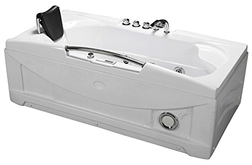 66 inch white bathtub whirlpool jetted spa hot tub 19 massage air jets shower wand in line heater thermostatic faucet bluetooth control fm radio ozonator 30 and model sd 001a white